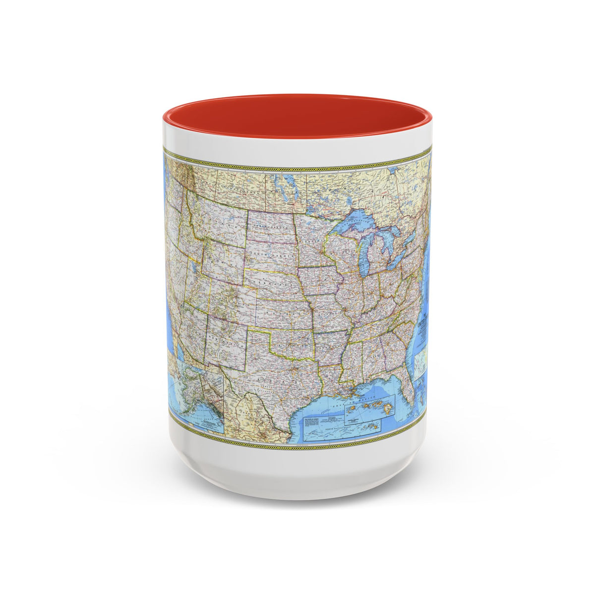 USA - The United States (1987) (Map) Accent Coffee Mug