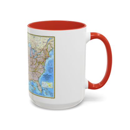 USA - The United States (1982) (Map) Accent Coffee Mug