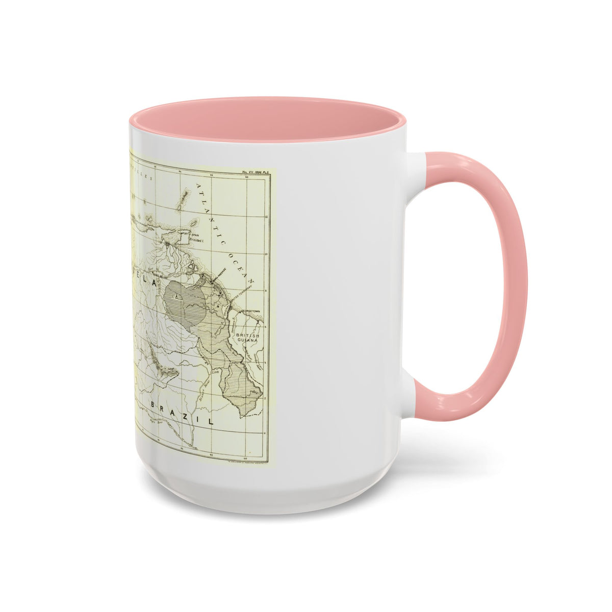 South America - Orinoco River (1896 (Map) Accent Coffee Mug