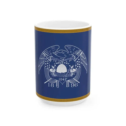 1903-1909 Utah Governors Flag (United States) White Coffee Mug 15oz - Go Mug Yourself