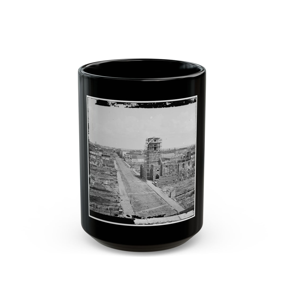 Charleston, S.C. View From Roof Of The Mills House, Looking Up Meeting Street; Ruins Of The Circular Church In Center (U.S. Civil War) Black Coffee Mug