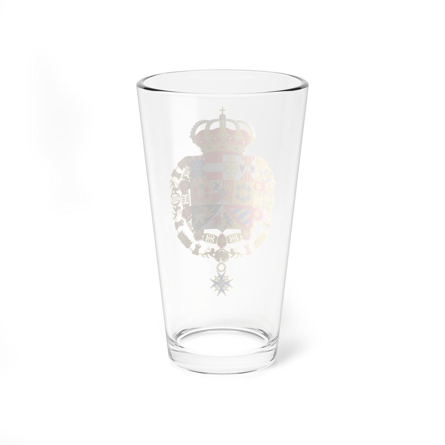 Escudo de Armas de Juan de Borbón con Toisón y Orden de Carlos III (Spain) (Coat of Arms) Pint Glass 16oz