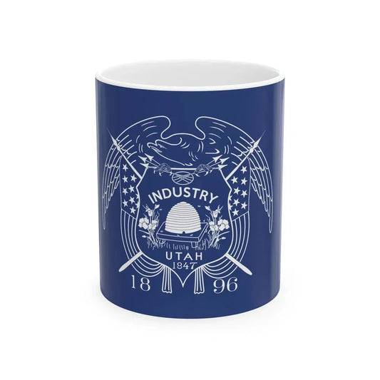 1911-1913 Utahs First Official State flag (United States) White Coffee Mug 11oz - Go Mug Yourself