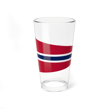 Rank Flag of a Norwegian Squadron Commander or Senior Officer (Norway) Pint Glass 16oz