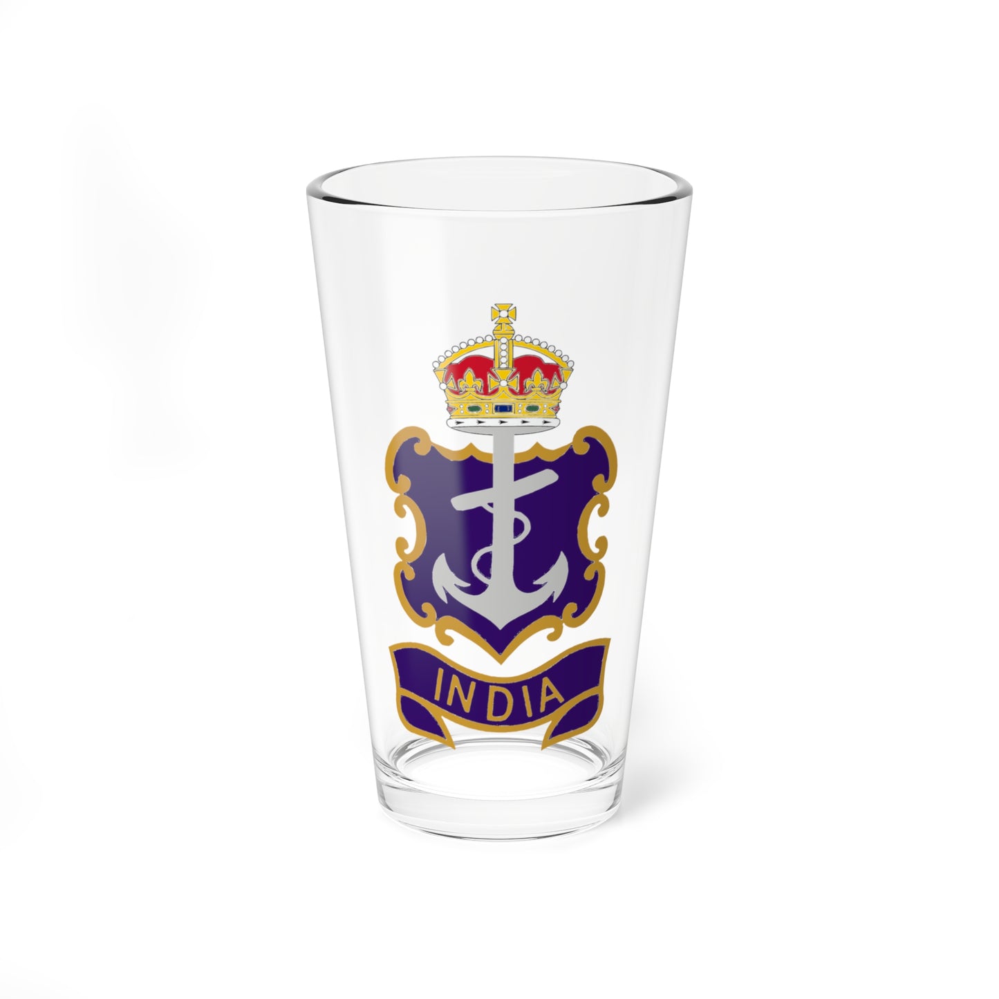 Crest of the Royal Indian Navy 1947 (India) (Coat of Arms) Pint Glass 16oz