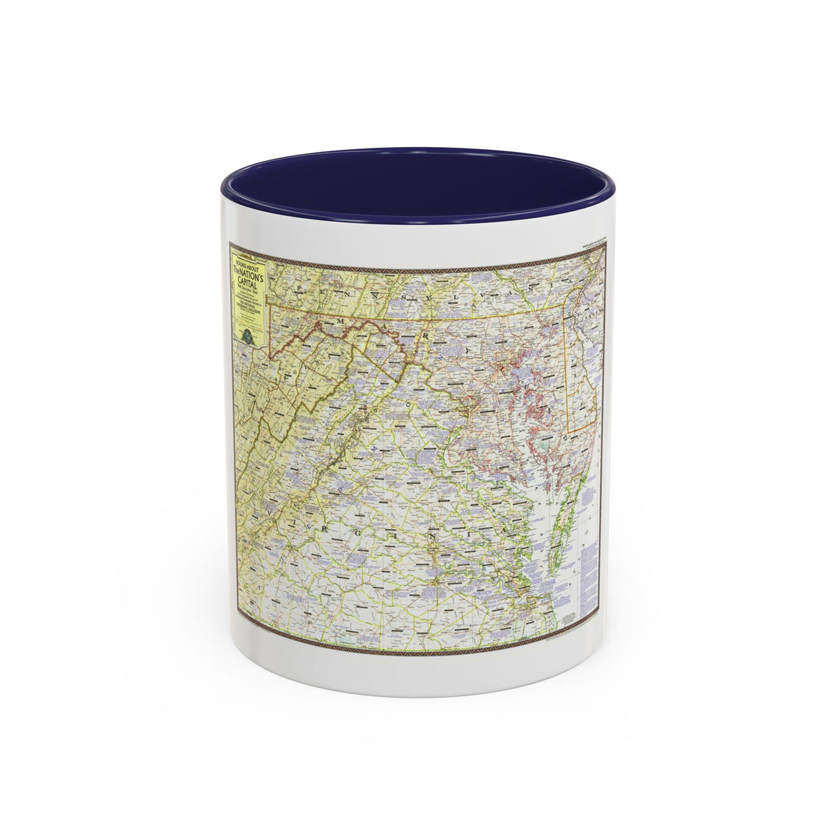 USA - Round About the Nation's Capital (1956) (Map) Accent Coffee Mug