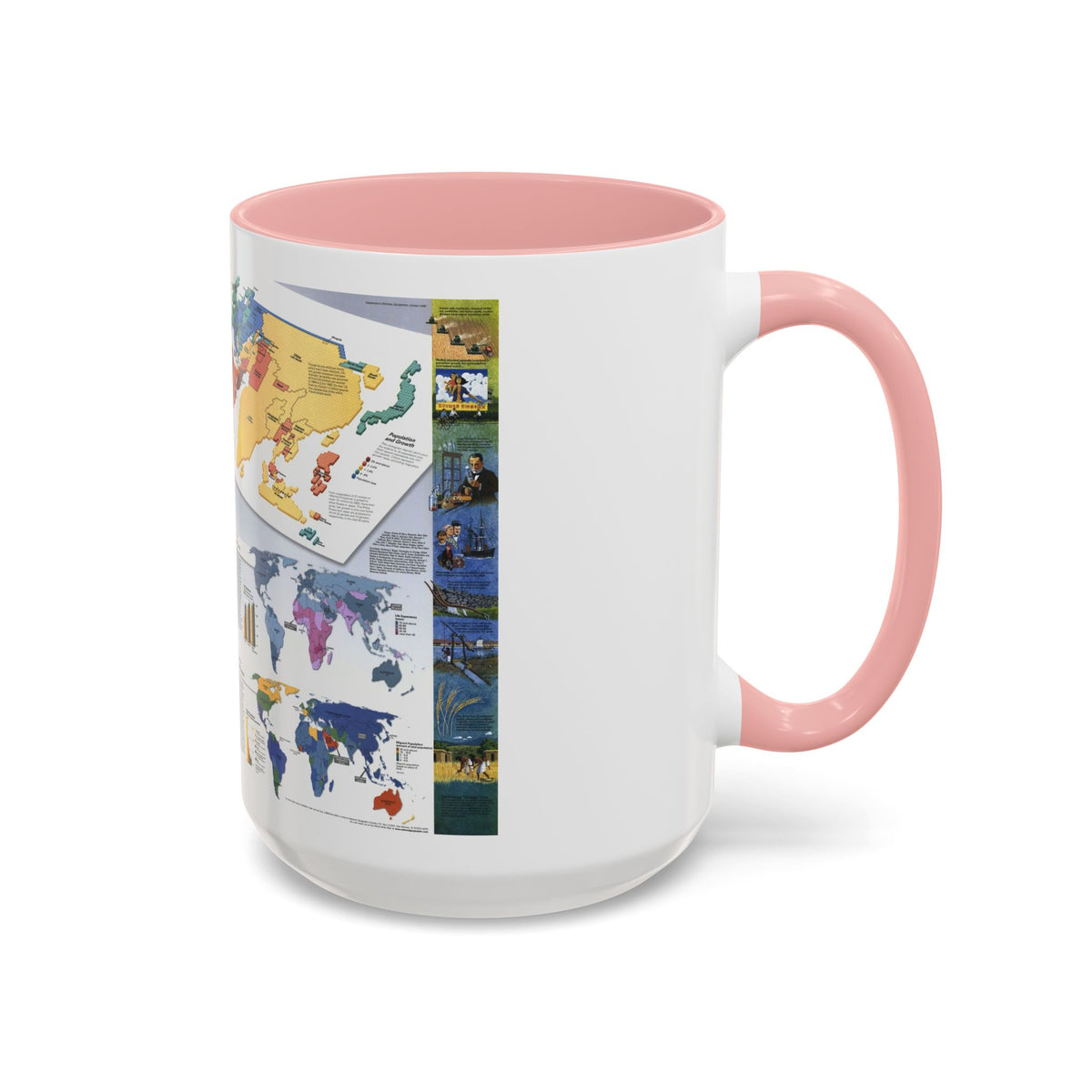 World Map - Population (1998) (Map) Accent Coffee Mug