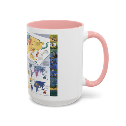 World Map - Population (1998) (Map) Accent Coffee Mug