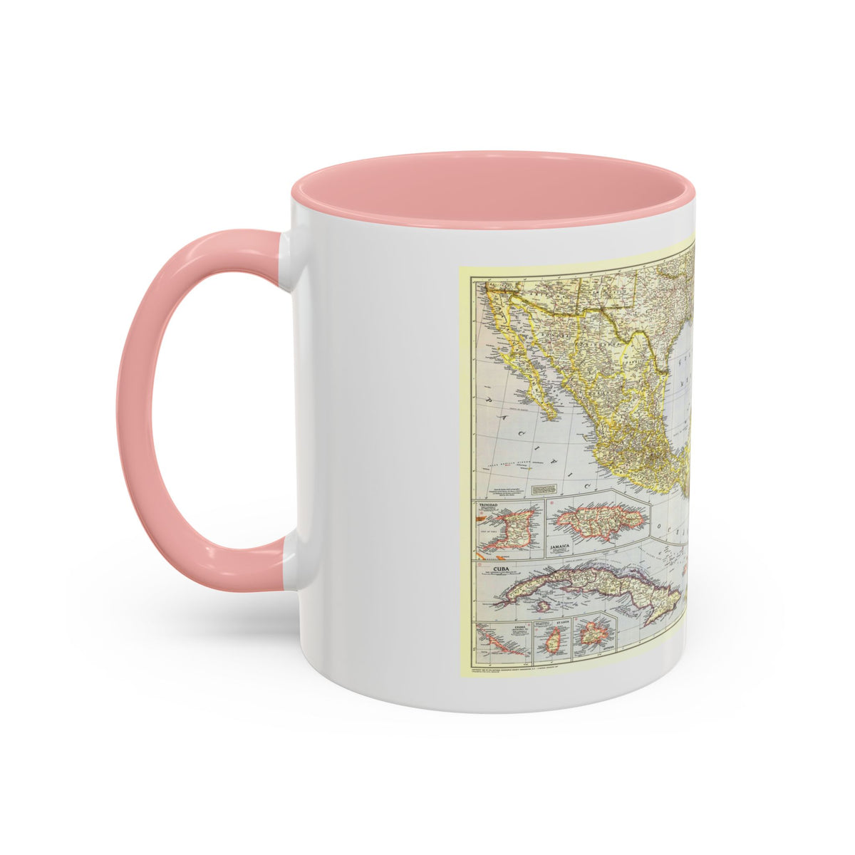 Central America - The Caribbean (1947) (Map) Accent Coffee Mug