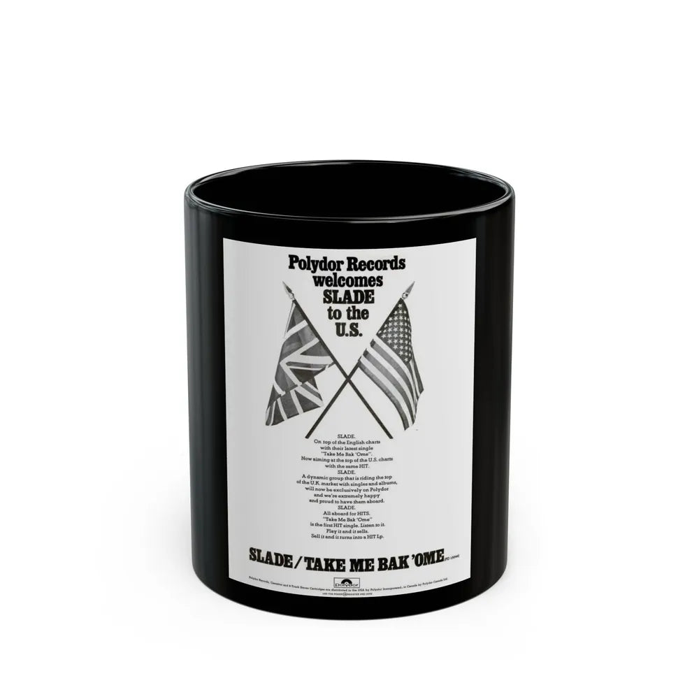 Slade 1972 (Music Poster) Black Coffee Mug-11oz-Go Mug Yourself