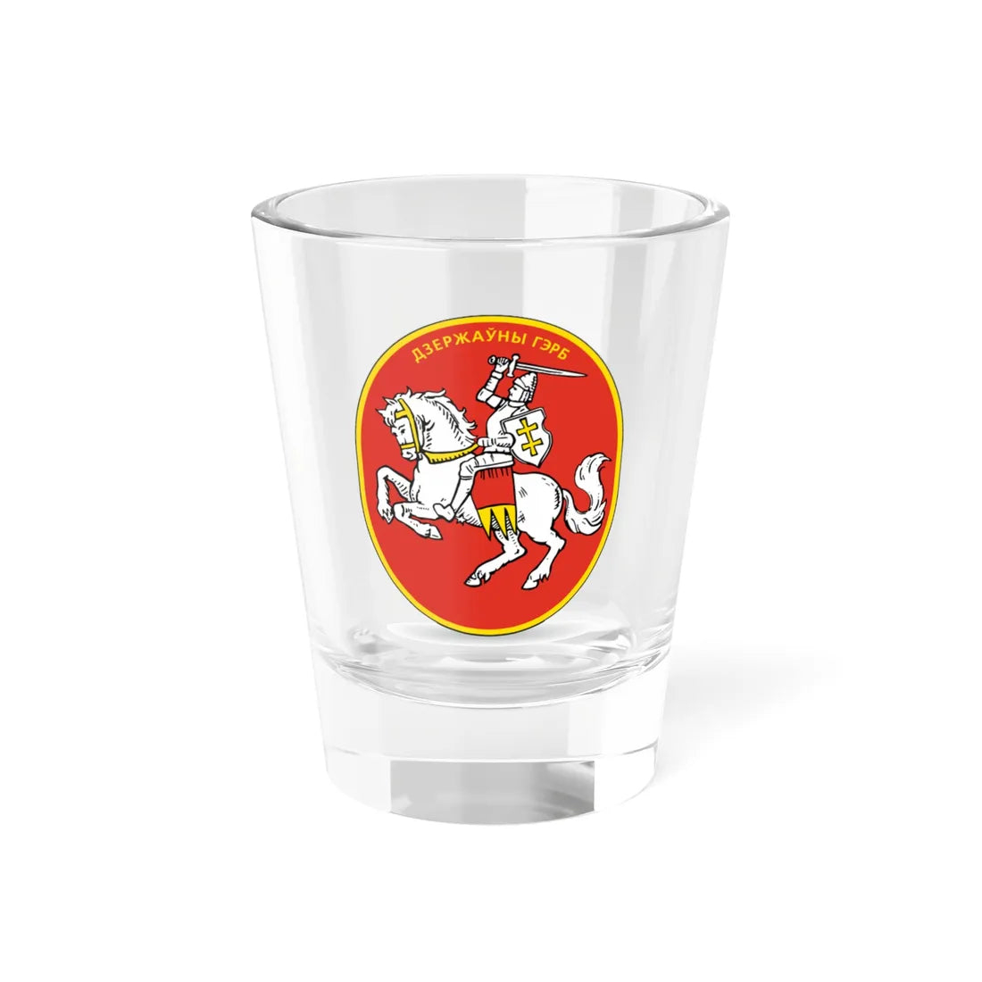 Герб БНР 1918 (Belarus) (Coat of Arms) Shot Glass 1.5oz 1.5oz - Go Mug Yourself