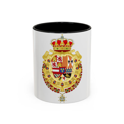 Royal Greater Coat of Arms of Spain (1700-1761) - Accent Coffee Mug