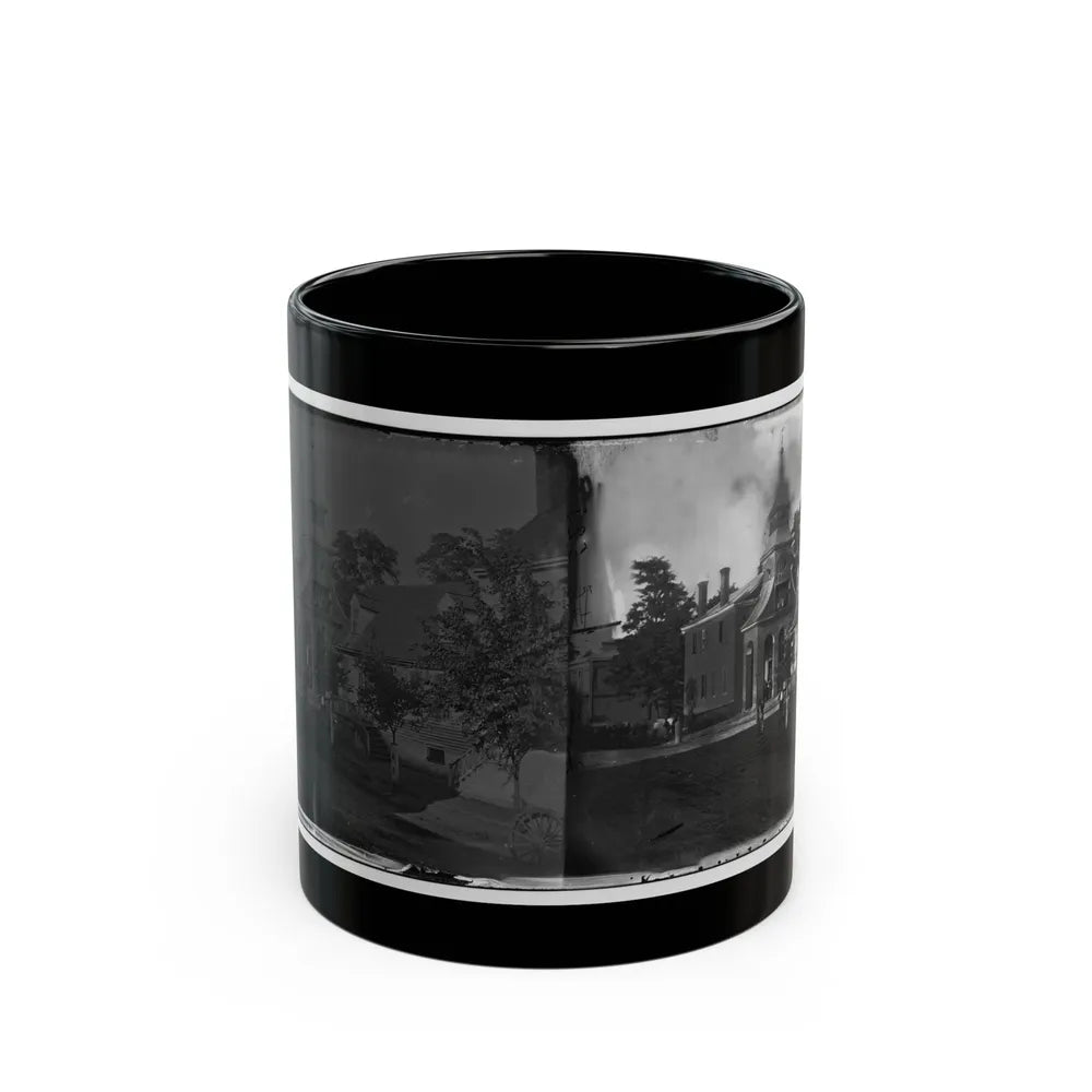 Culpeper Court House, Va. Court House, With A Group Of Confederates Captured At Cedar Mountain On Balcony (U.S. Civil War) Black Coffee Mug-11oz-Go Mug Yourself