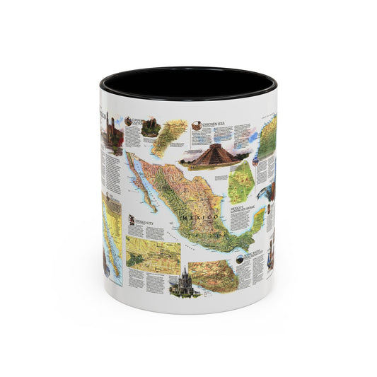North America - A Traveller's Map of Mexico (1994) (Map) Accent Coffee Mug