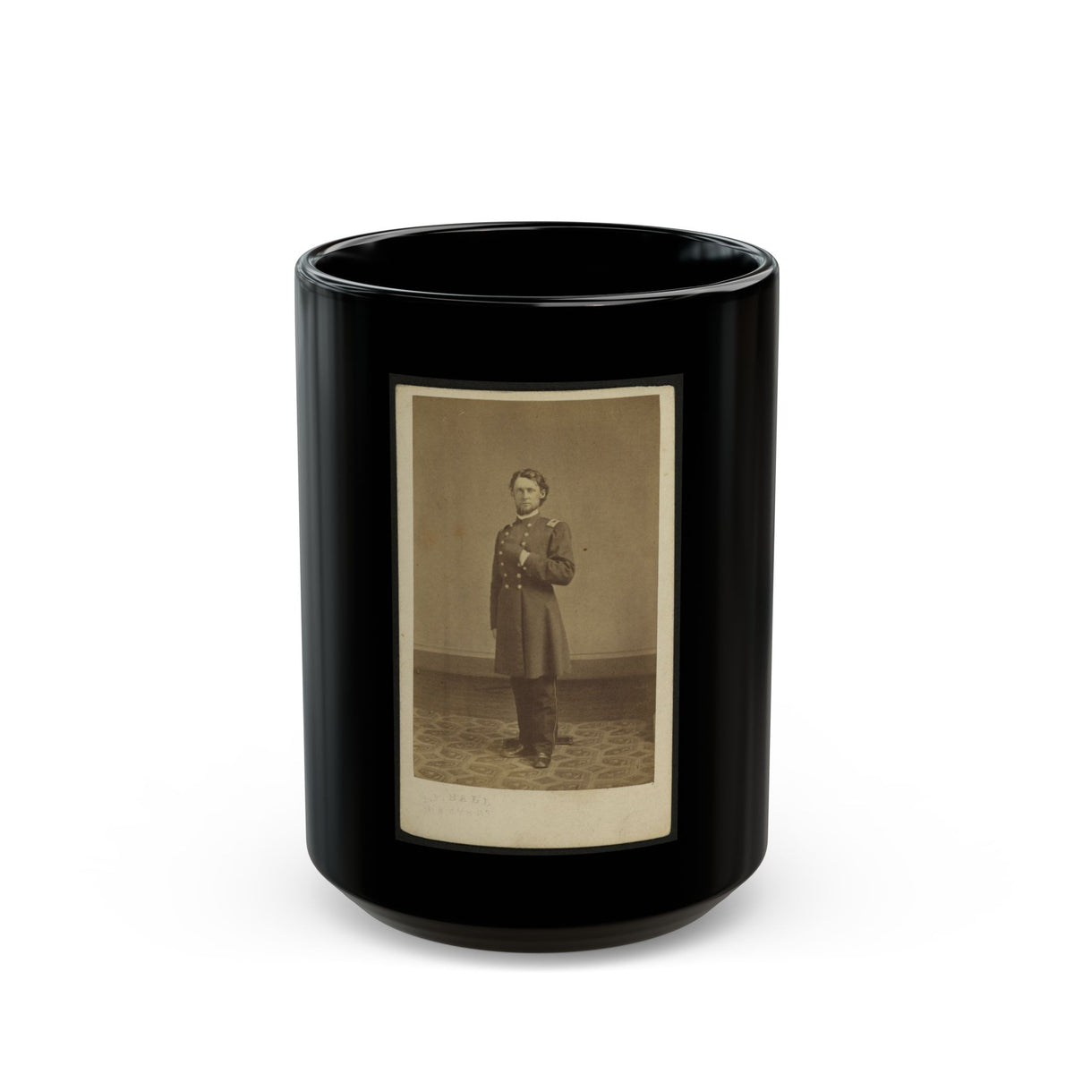 Full-Length Portrait Of An Unidentified Civil War Soldier 002 (U.S. Civil War) Black Coffee Mug