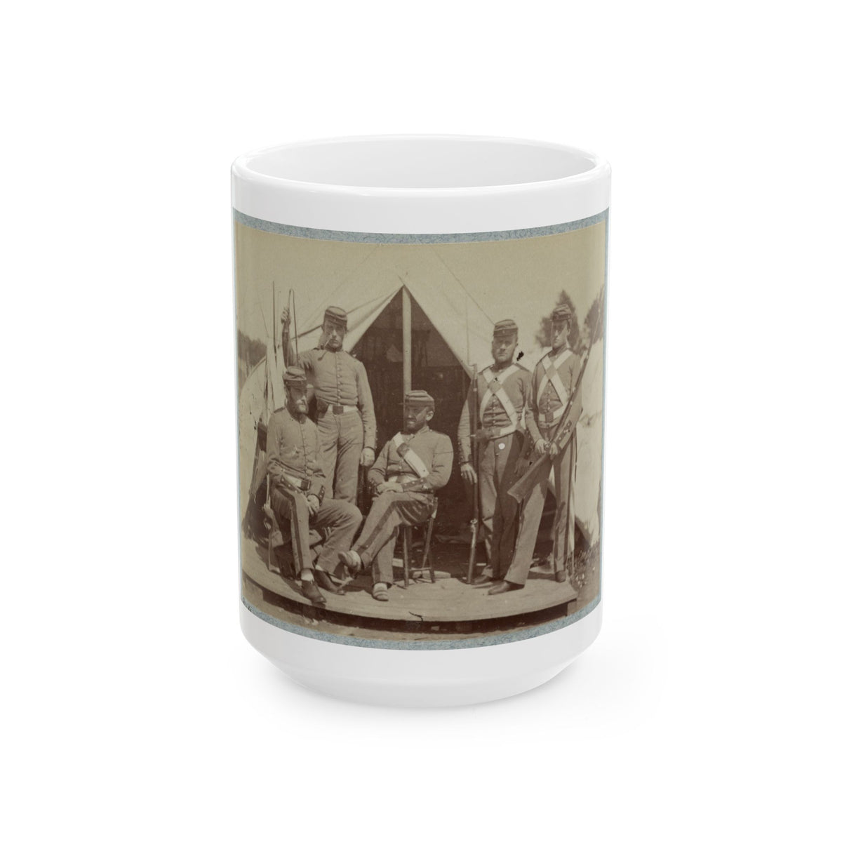 7th New York State Militia, Camp Cameron, D.C., 1861 029 (U.S. Civil War) White Coffee Mug