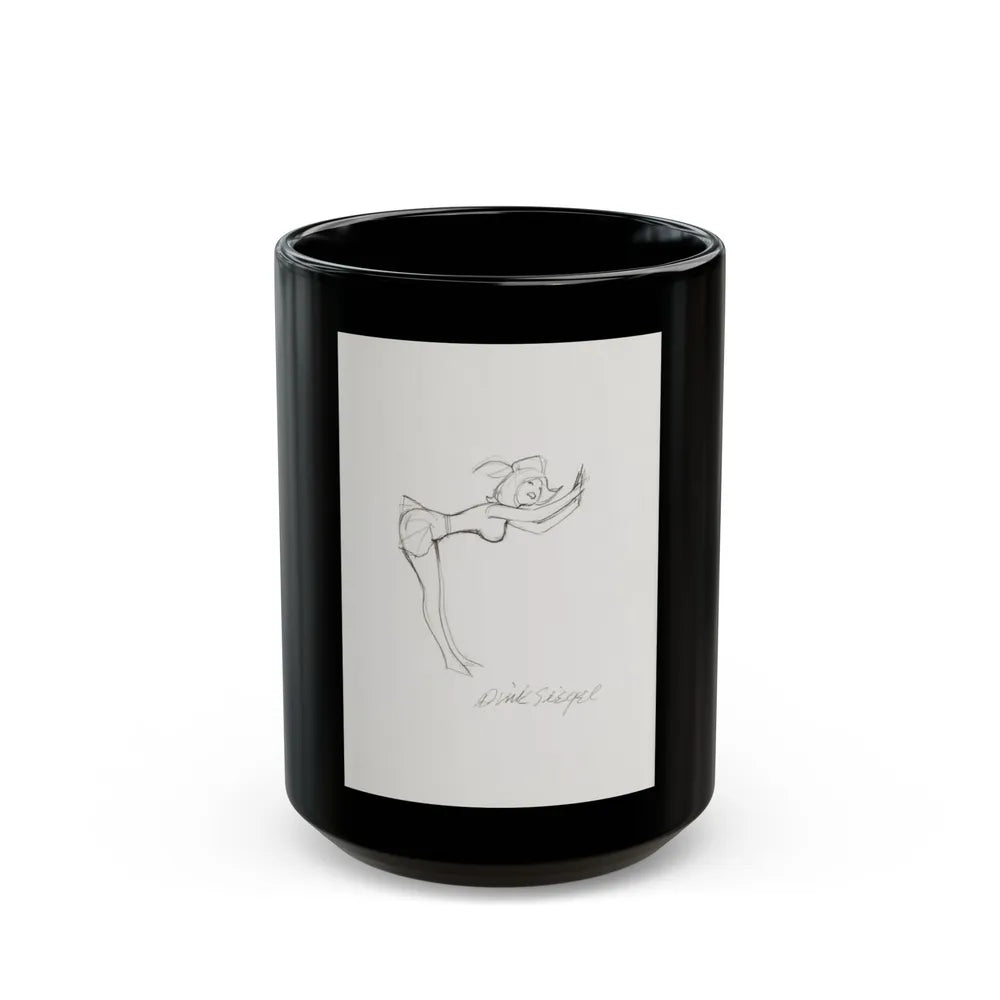 Cartoon Preliminary Pencil Illustration (2) - Black Coffee Mug-15oz-Go Mug Yourself