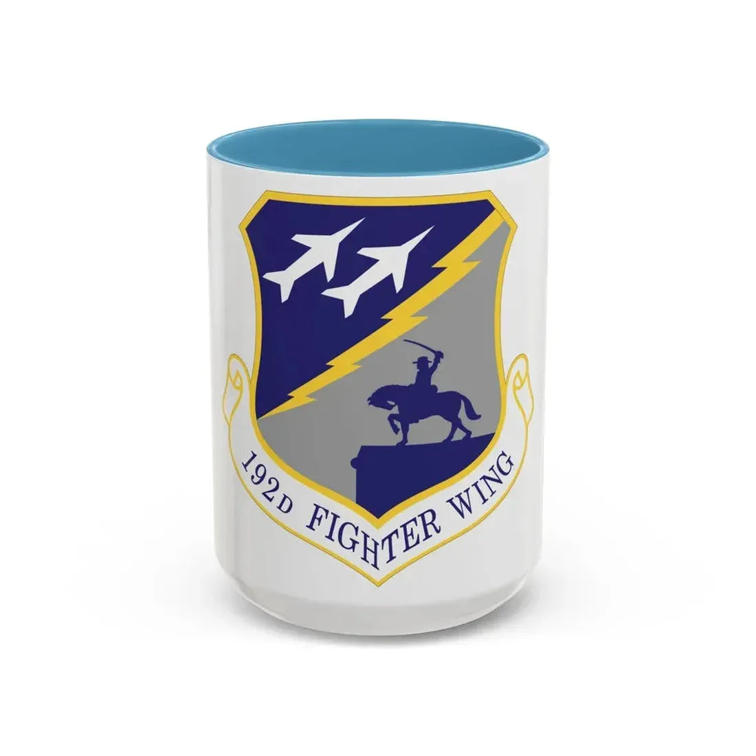 192nd Wing (U.S. Air Force) Accent Coffee Mug 15oz Light Blue - Go Mug Yourself