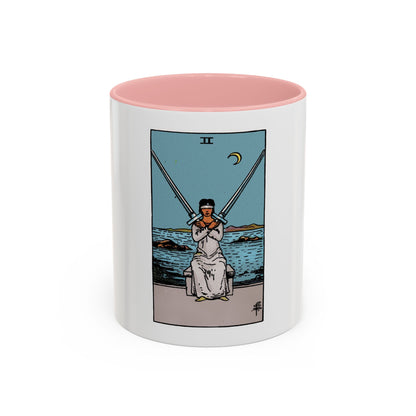 The 2 of Swords (Tarot Card) Accent Coffee Mug