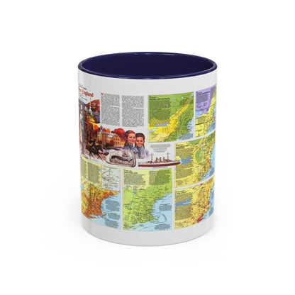 USA - New England 2 (1987) (Map) Accent Coffee Mug