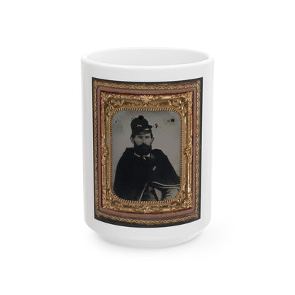 Private Archibald D. Council Of Co. K, 18th North Carolina Infantry Regiment, In Uniform And Wrapped With Hospital Blanket (U.S. Civil War) White Coffee Mug