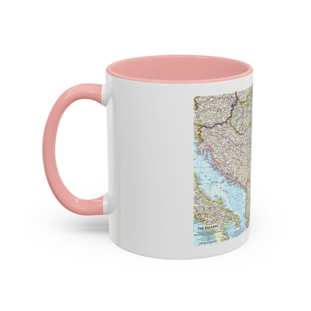 Europe - The Balkans (1962) (Map) Accent Coffee Mug