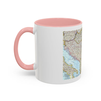 Europe - The Balkans (1962) (Map) Accent Coffee Mug