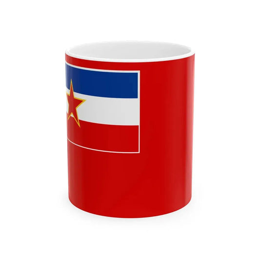 1947 Proposed Flag of the Peoples Republic of Bosnia and Herzegovina (Bosnia and Herzegovina) White Coffee Mug 11oz - Go Mug Yourself