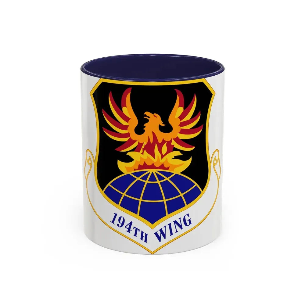 194th Wing (U.S. Air Force) Accent Coffee Mug 11oz Navy - Go Mug Yourself