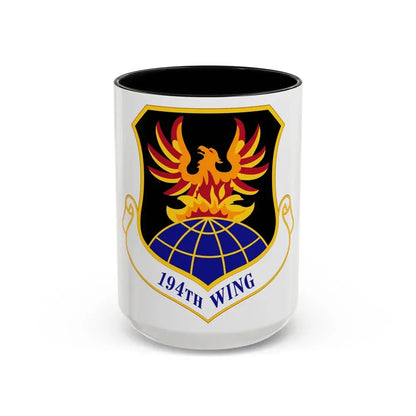 194th Wing (U.S. Air Force) Accent Coffee Mug 15oz Black - Go Mug Yourself