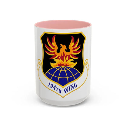 194th Wing (U.S. Air Force) Accent Coffee Mug 15oz Pink - Go Mug Yourself