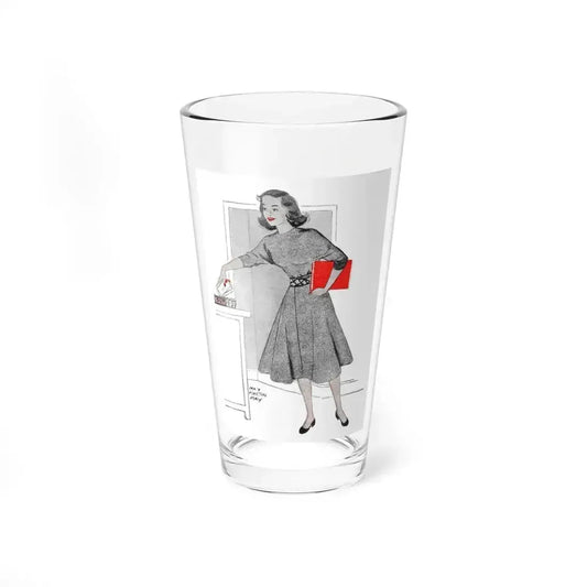 1951 illustration 3 For a dress pattern article in Woman magazine (Magazine Illustration) Pint Glass 16oz 16oz - Go Mug Yourself