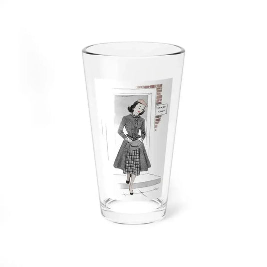 1951 illustration 4 For a dress pattern article in Woman magazine (Magazine Illustration) Pint Glass 16oz 16oz - Go Mug Yourself