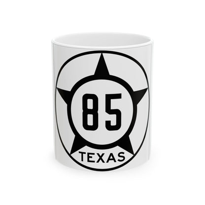 Old Texas 85 (Texas) (Road Sign) White Coffee Mug