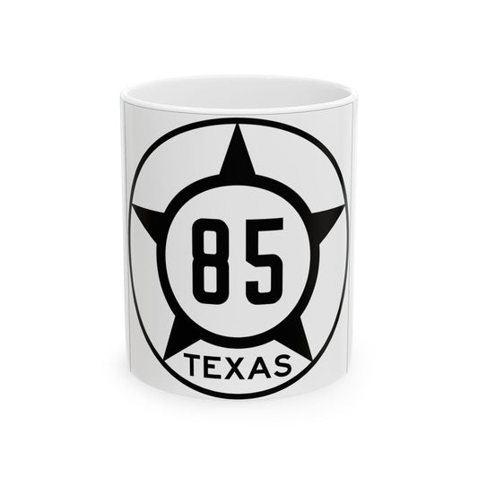 Old Texas 85 (Texas) (Road Sign) White Coffee Mug