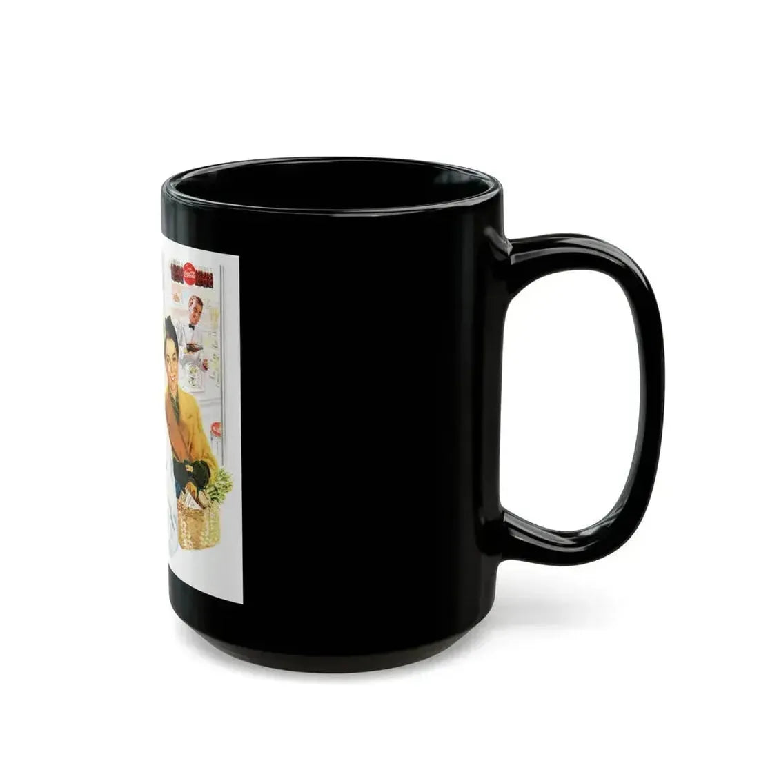 1954 illustration for Coca Cola - Black Coffee Mug - Go Mug Yourself