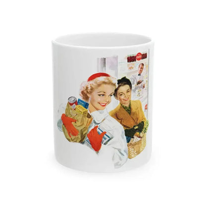 1954 illustration for Coca Cola - White Coffee Mug 11oz - Go Mug Yourself