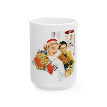 1954 illustration for Coca Cola - White Coffee Mug 15oz - Go Mug Yourself