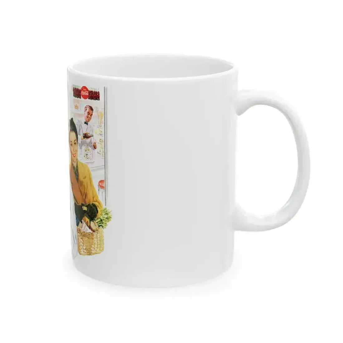 1954 illustration for Coca Cola - White Coffee Mug - Go Mug Yourself