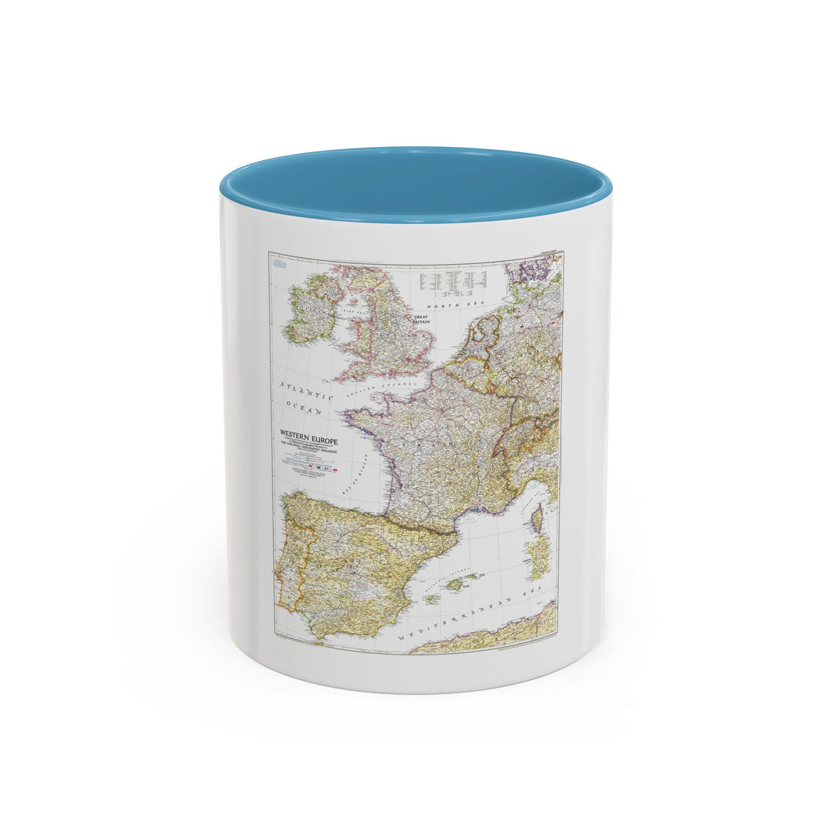 Europe, Western (1950) (Map) Accent Coffee Mug