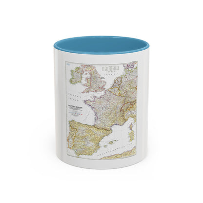 Europe, Western (1950) (Map) Accent Coffee Mug