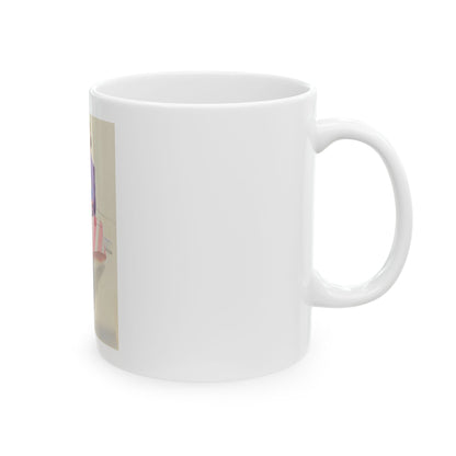 Girl with Hat Box, Coca-Cola advertisement - White Coffee Mug