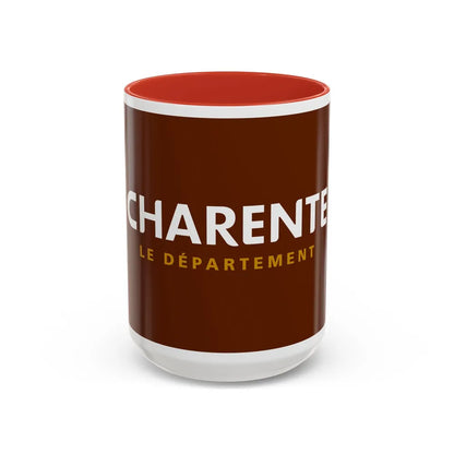 Flag of Charente France - Accent Coffee Mug-15oz-Red-Go Mug Yourself