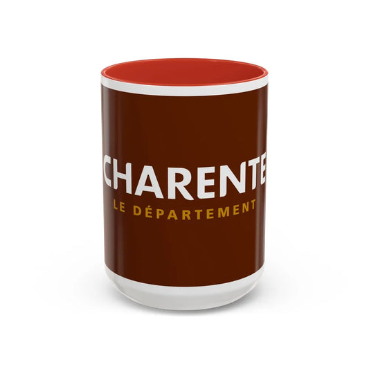 Flag of Charente France - Accent Coffee Mug-15oz-Red-Go Mug Yourself