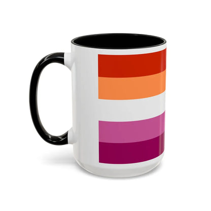 Lesbian 3 Pride Flag - Accent Coffee Mug-Go Mug Yourself