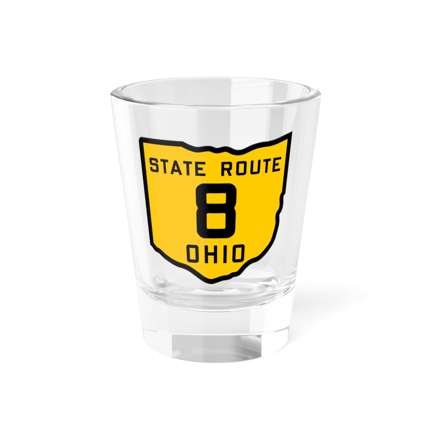 OH-8 1920 (Ohio) (Road Sign) Shot Glass 1.5oz