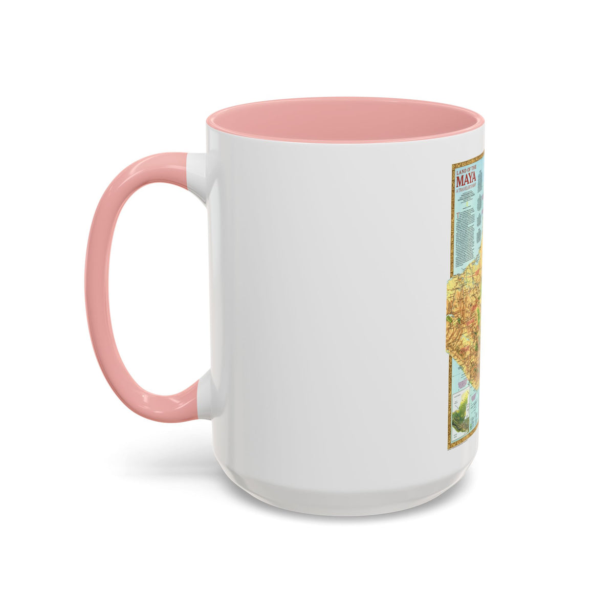 North America - Land of the Maya, A Traveller's Map (1990) (Map) Accent Coffee Mug