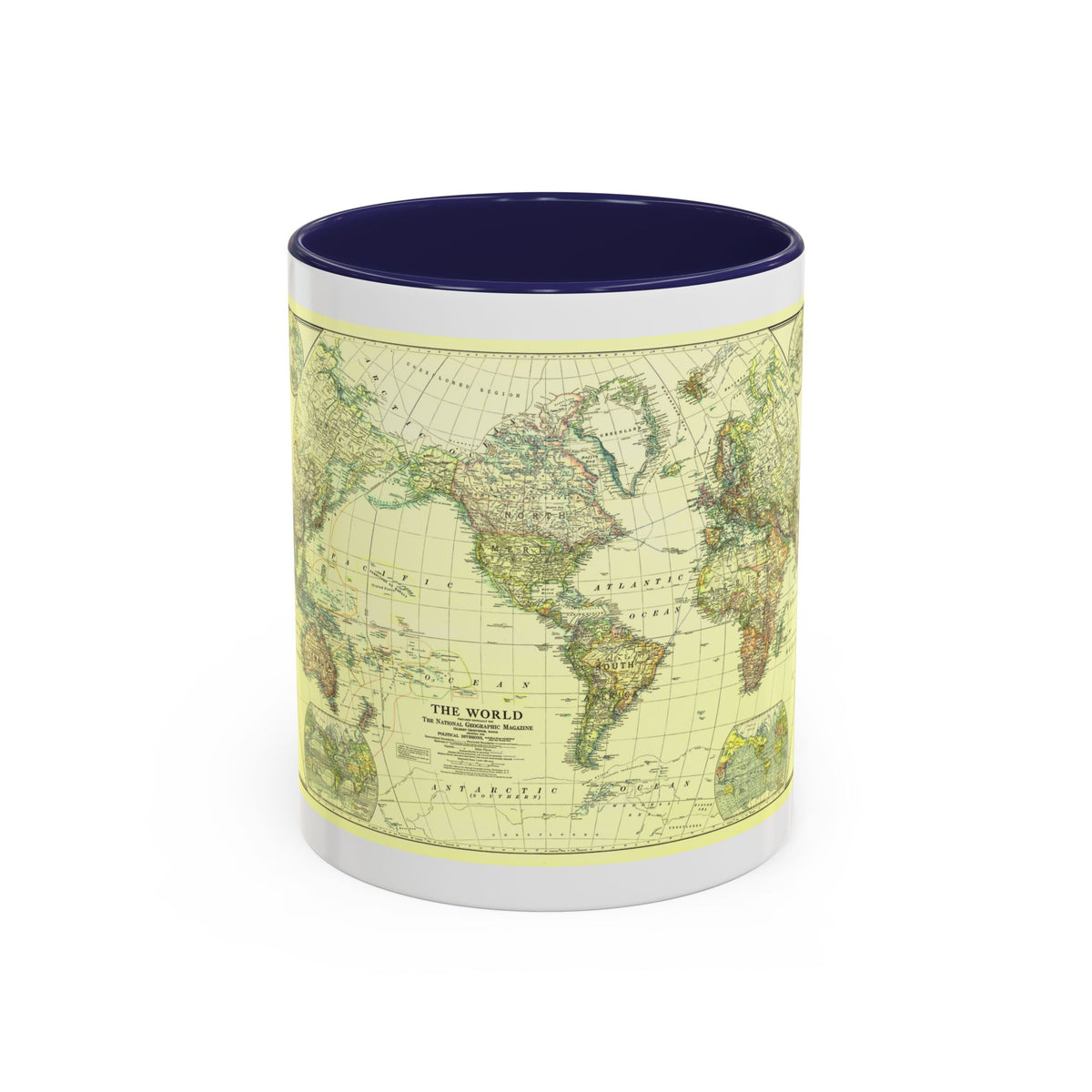 World Map - Political Divisions (1922) (Map) Accent Coffee Mug
