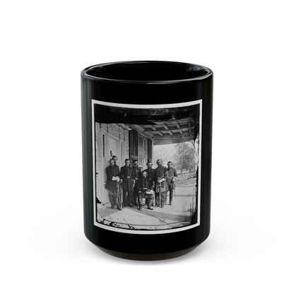Beaufort, S.C. Gen. Isaac I. Stevens (Seated) And Staff On Porch Of A House (U.S. Civil War) Black Coffee Mug