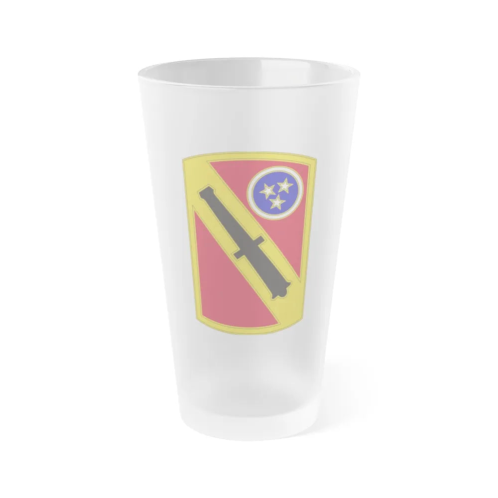 196th Field Artillery Brigade v3 (U.S. Army) Frosted Pint Glass 16oz-Go Mug Yourself